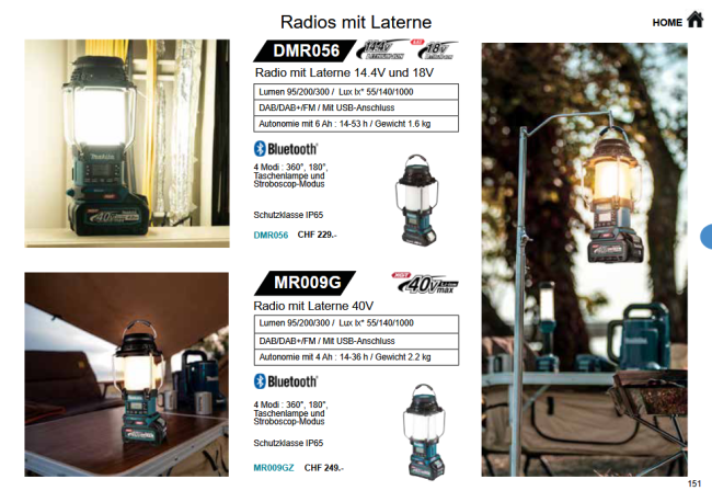 Preview: 47. Makita Licht und Lampen